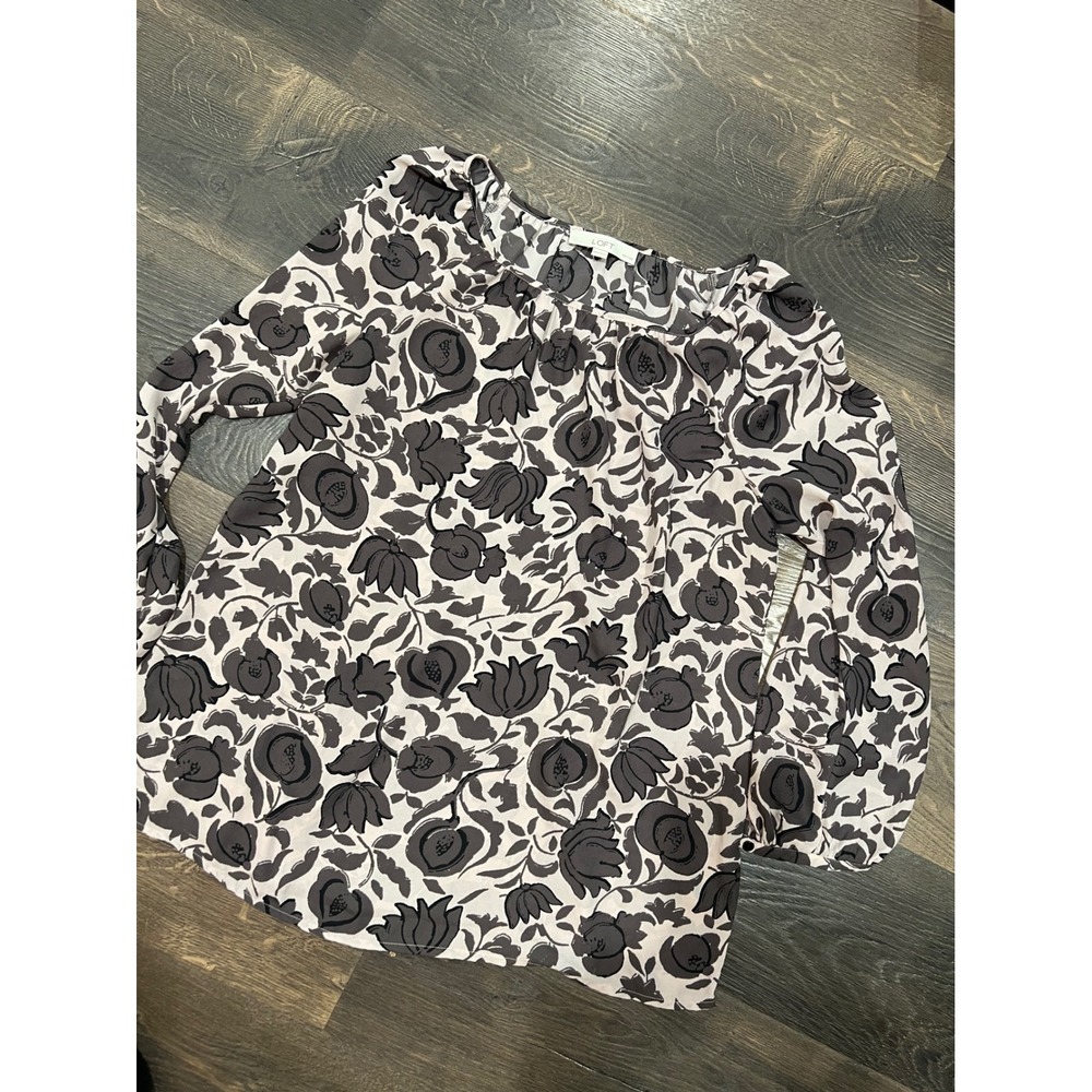 Ann Taylor LOFT Petites Floral Print Long Sleeve Blouse Top Women's MP
